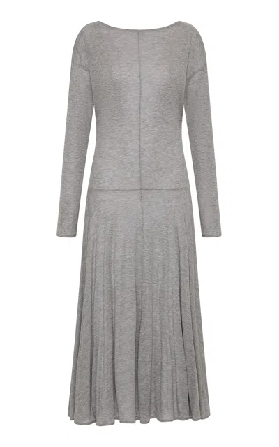 St Agni St. Agni Tissue Jersey Bateau Lyocell Dress In Gray