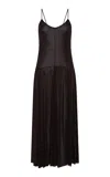 St Agni St. Agni Tissue Jersey Godet Lyocell Dress In Black