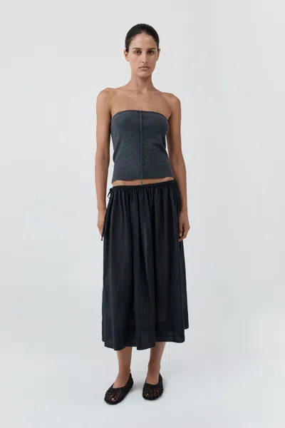 St Agni Transparent Midi Skirt In Black