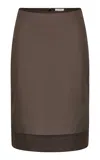 St Agni Transparent Silk-blend Knee-length Skirt In Green