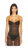 St Agni Transparent Silk Cami Top In Black