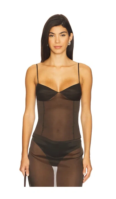 ST AGNI TRANSPARENT SILK CAMI TOP
