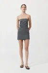 St Agni Minikleid Tuck In Pewter Grey