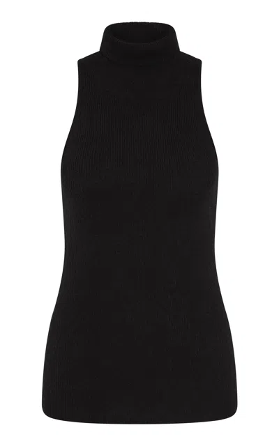 St Agni Turtleneck Wool-cashmere Top In Black