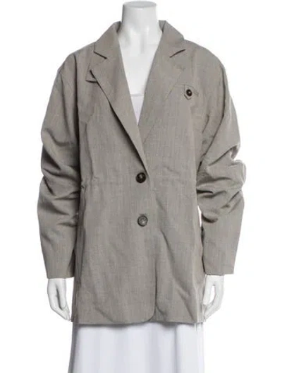 Pre-owned St Agni Tweed Pattern Blazer In Grey