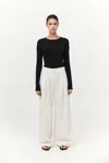 St Agni Twill Wide Leg Pleat Pants