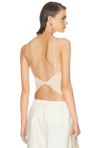 St Agni Twist Back Knit Top In Sand