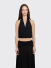 St Agni Upside Down Wool Halter Top Black In Black