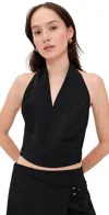 St Agni Upside Down Wool Halter Top Black In Black