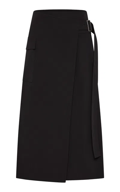 St Agni Utility Nylon-cotton Maxi Wrap Skirt In Black
