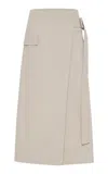 St Agni Utility Nylon-cotton Maxi Wrap Skirt In Off-white