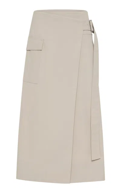 St Agni Utility Nylon-cotton Maxi Wrap Skirt In Off-white