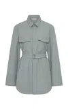 St Agni Utility Nylon-cotton Shirt Jacket In Blue