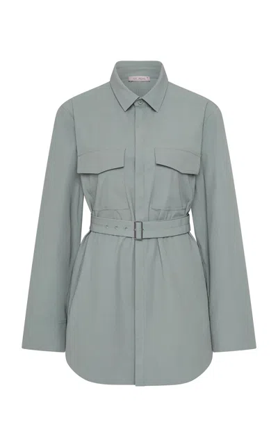 St Agni Utility Nylon-cotton Shirt Jacket In Blue