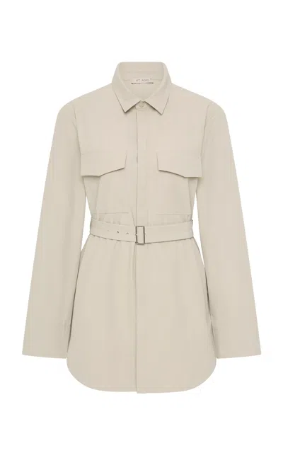 St Agni Utility Nylon-cotton Shirt Jacket In Off-white