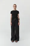 St Agni Utility Pleat Pants In Black