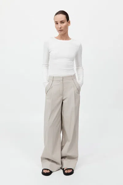 St Agni Utility Pleat Pants In Creme