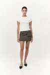 St Agni Utility Pocket Mini Skirt In Khaki In Gray