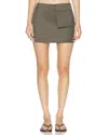 St Agni Utility Pocket Mini Skirt In Khaki In Green