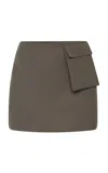St Agni Utility-pocket Wool-blend Mini Skirt In Khaki
