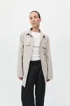 St Agni Utility Shirt Jacket In Creme