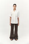 St Agni Utility Short Sleeve Shirt In White
