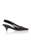 St Agni Utility Slingback Leather Pumps In Brown