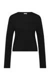 St Agni V-neck Merino-wool Sweater In Black