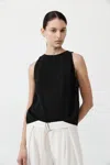 St Agni Viscose Shell Top In Black