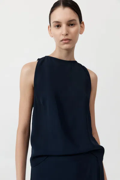 St Agni Viscose Shell Top In Inkwell
