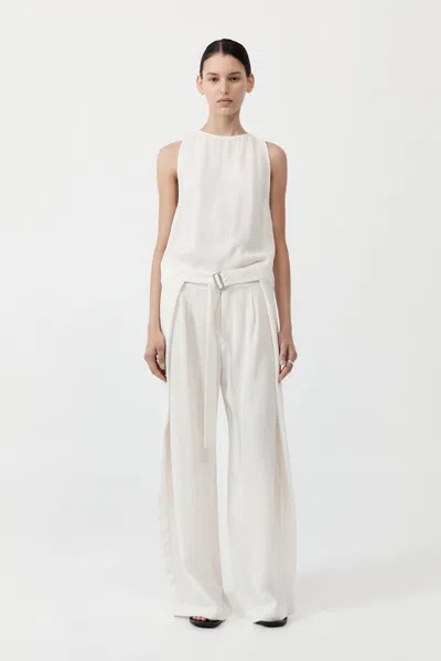 St Agni Viscose Shell Top In Off White