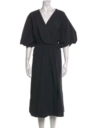 Pre-owned St Agni V-neck Long Dress In Black