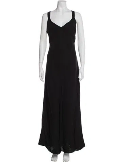 Pre-owned St Agni V-neck Long Dress In Black