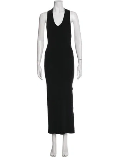 Pre-owned St Agni V-neck Long Dress In Black