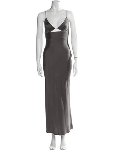 Pre-owned St Agni V-neck Long Dress In Gray