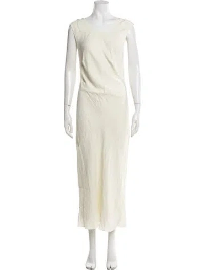 Pre-owned St Agni V-neck Long Dress W/ Tags In Neutrals/yellow