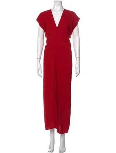 Pre-owned St Agni V-neck Long Dress W/ Tags In Red