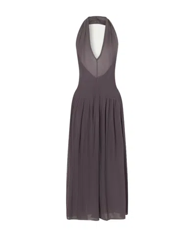St Agni V-neck Midi Dress In Purple
