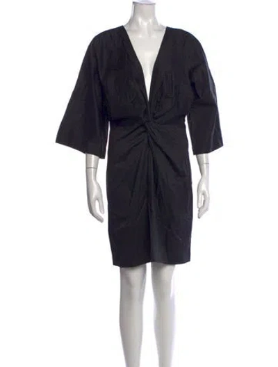 Pre-owned St Agni V-neck Mini Dress In Black