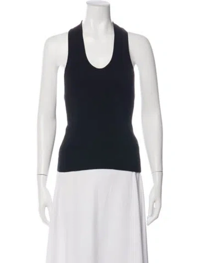 Pre-owned St Agni V-neck Sleeveless Top In Blue