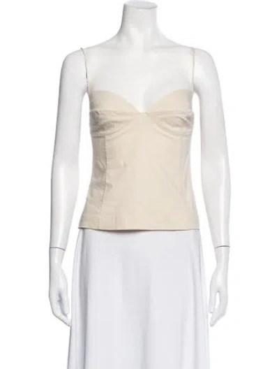 Pre-owned St Agni V-neck Sleeveless Top W/ Tags In Neutrals