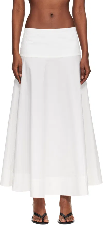 St Agni White Cotton Circle Hem Maxi Skirt