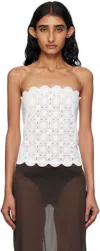 St Agni Open Crochet Bra In White