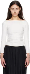 St Agni White Soft Jersey Ballerina Long Sleeve T-shirt In White