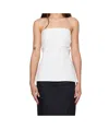 St Agni White Strapless Tie Back Tank Top In White