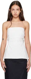 St Agni White Strapless Tie Back Tank Top In Off White
