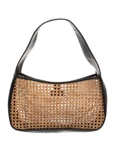 Pre-owned St Agni Wicker Shoulder Bag In Neutrals