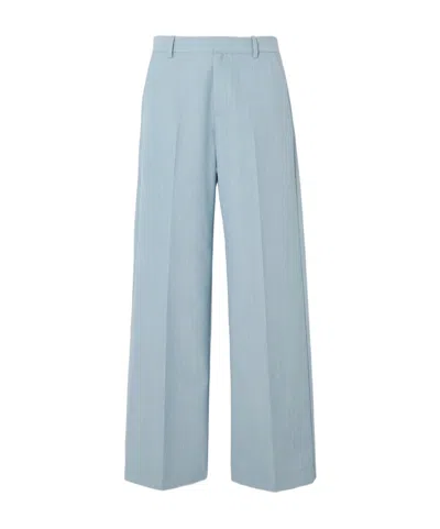 St Agni Carter Pleated Recycled Twill Wide-leg Pants In Gray