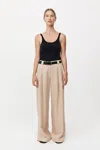 St Agni Wide Leg Pleat Pants In Dune In Dune