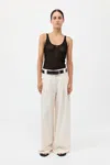 St Agni Wide Leg Pleat Pants In Tofu